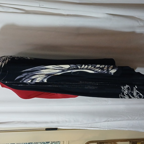 🖤 Christian Audigier Tattoo Wings Chains Drape Cardigan Skull Panther Siize L - Picture 10 of 15